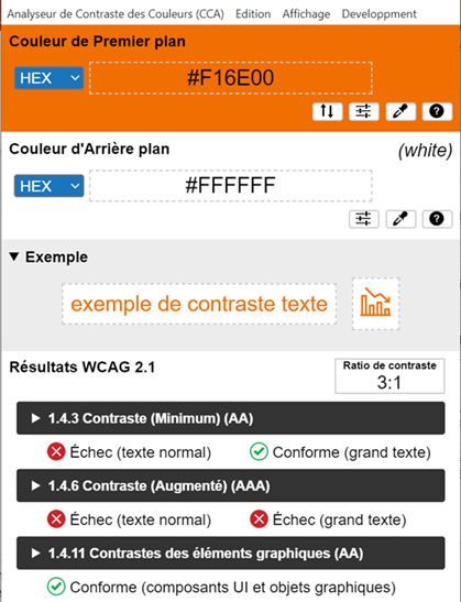 colour contrast analyser screenshot